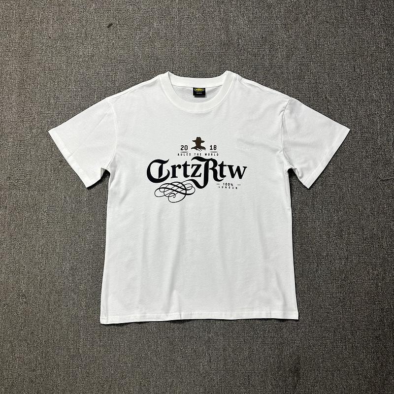 24S cross-border European and American tide brand Alcatraz alphabet pattern logo printing short-sleeved t-shirt men's and women's American high stree