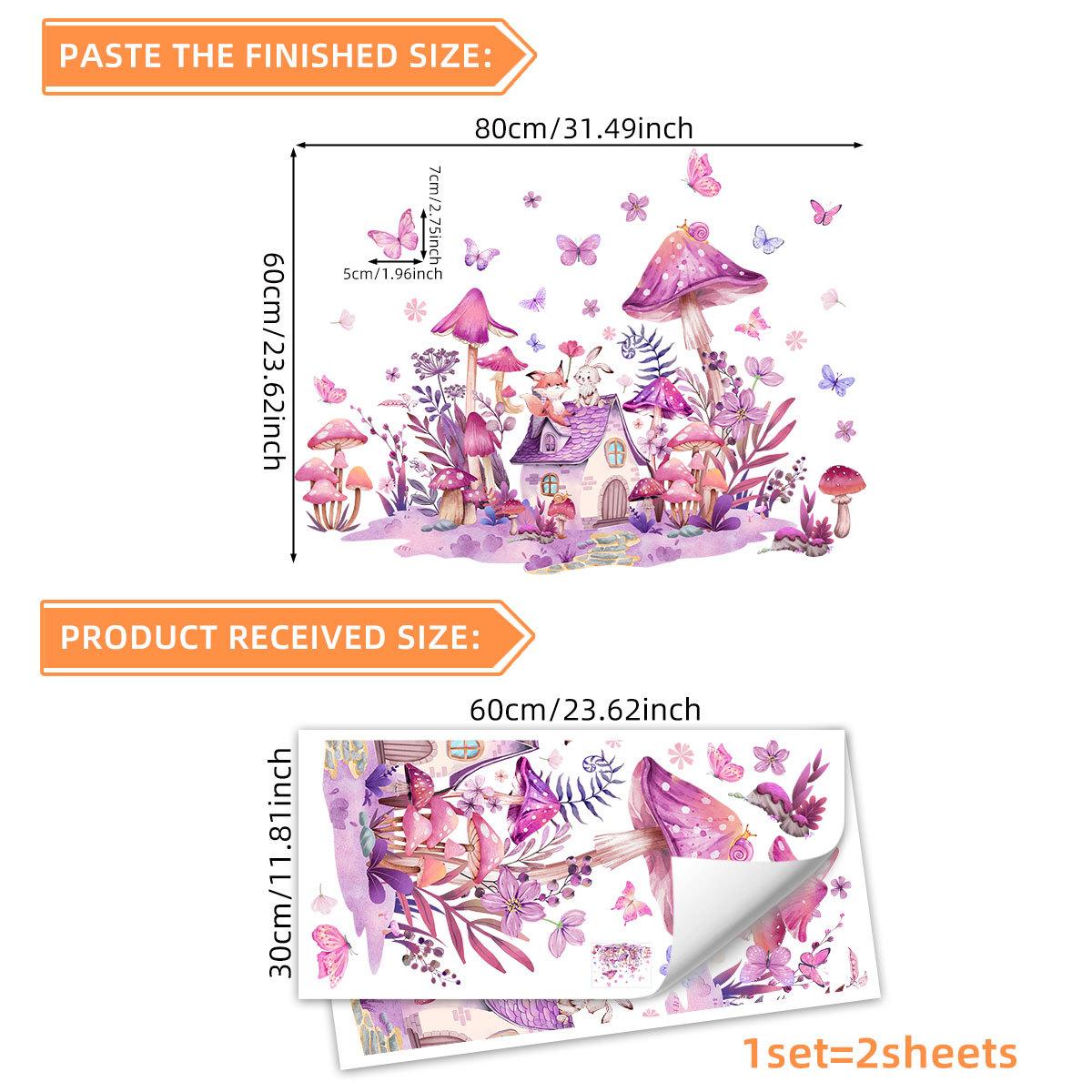 

Виниловые наклейки с грибами для украшения комнаты девочки, настенный декор, самоклеящиеся обои для спальни