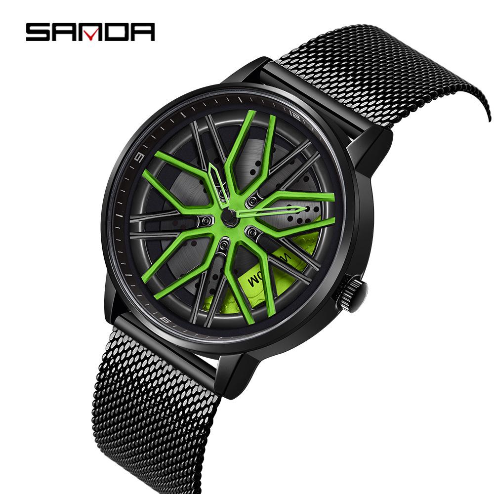 Sanda Meilleure Vente 1088 Montre pour Adolescent: Personnalisé, Cadran Rotatif 3D, Tendance, Quartz Étanche.