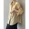 Fake Two-piece Shirt Women Spring Summer Collection Collared Loose Long Sleeved Top Temperament