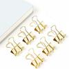100 Pack Mini Gold Binder Clips 5/8 Inch (15 mm), Colored Little Paper Clamps, Small Tiny Micro Size Paper Clips for Office Home School Business 0.6"