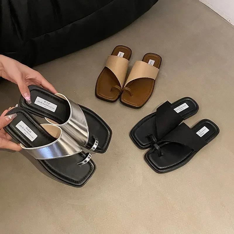 2024 New Summer Women's Shoes High Quality Fashionable Women's Slippers Hot Selling Solid Color Casual Women's Slippers