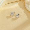 New Fashion Shiny Zirconia Inlaid Rose-shaped Stud Earrings Women's Trend Luxury Copper Earrings Birthday Party Jewellery Gifts