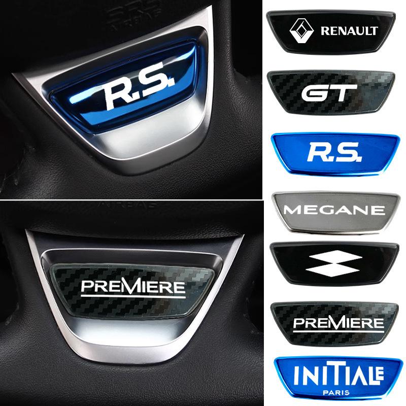 Car Steering Wheel Emblem Sticker Accessories For Renault RS GT Clio T Megane PARLS PREMIERE Captur Trafic Twingo Scenic 2 Kadjar