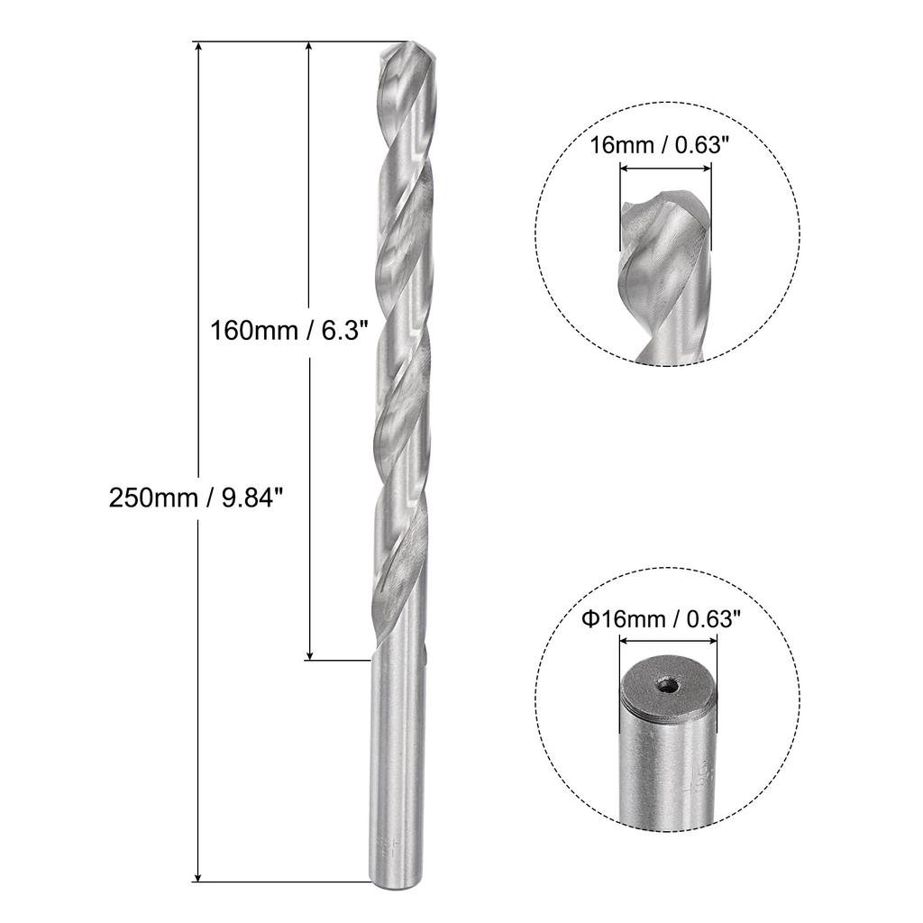 200/250/300mm Twist Drill Bits 6.2/7/8/9/10/11/12/13/14/15/16mm High-Speed Steel Extra Long Drill Bit
