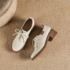 Schnürschuhe Vielseitige Damen-Einzelschuhe aus echtem Leder Weiche Sohle Frühling und Herbst Kleines Obermaterial aus Leder Vorstellungsgespräch Arbeit mit Rock