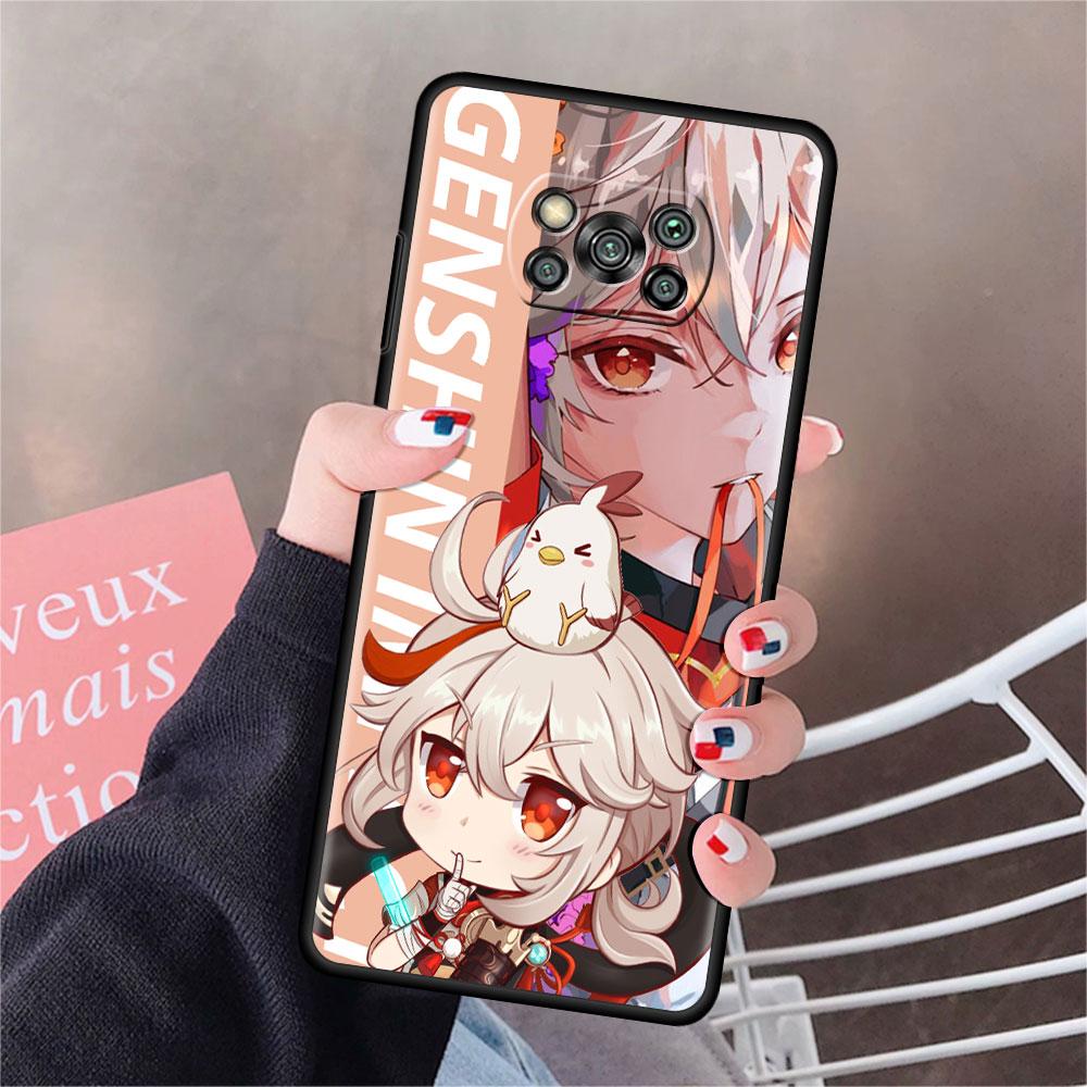 Genshin Impact Game Phone Case For Xiaomi Mi Poco X3 NFC X4 M4 M3 Pro F1 F4 F3 GT C40 11T 11 Lite 5G Fundas Black Cover