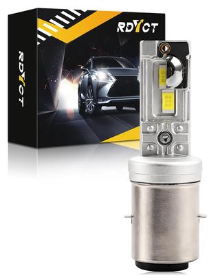 RDYCT BA20D H4BS Motorcycle LED Headlight, 6500K, 22W, HI/LO Switching, Fanless, DC12V/24V, Pack of 1