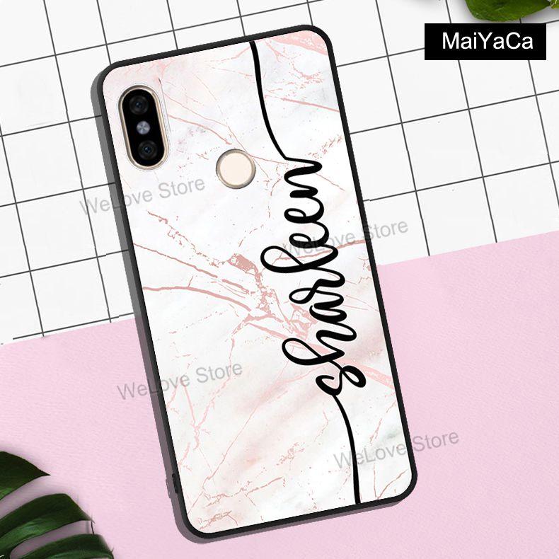 Custom Name Initials Rose Gold marble For Xiaomi Redmi Note 11 10 9 8 Pro 10S 9A 9T Mi 11 Lite 11T POCO X3 Pro GT M3 M4 F3 Case