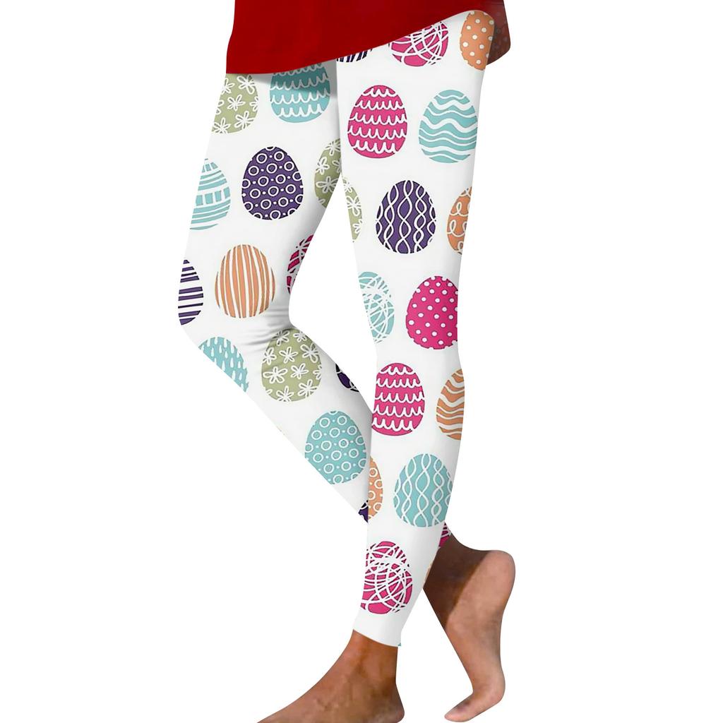 Pantalon de Yoga taille haute pour femmes et filles, collant coloré amusant imprimé jour de pâques, extensible, jambières d'exercices