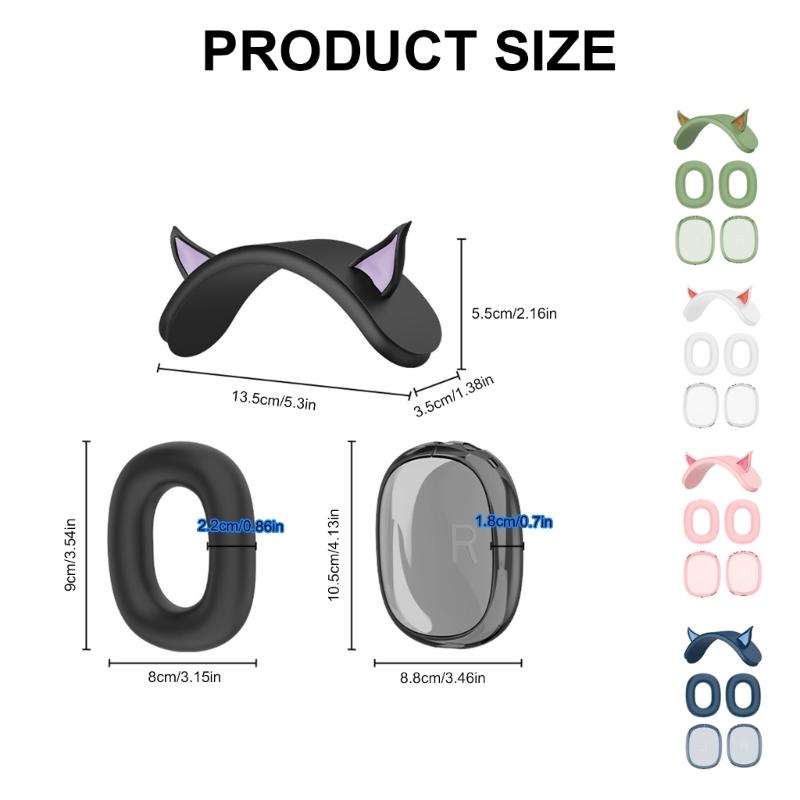 Protective Silicone Case For Headphones, Soft Ear Pad Cover With Headband Sleeve, Scratch Resistant Case
