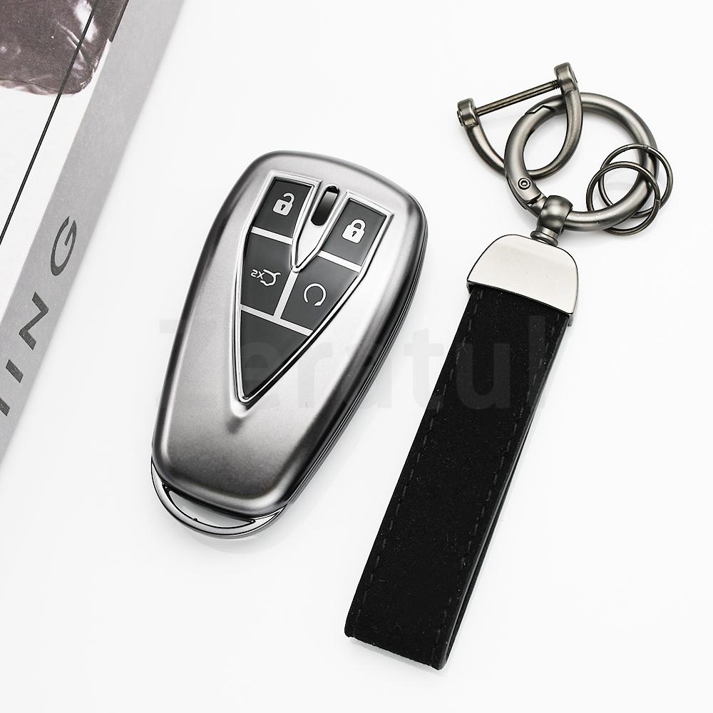 4 Buttons Tpu Shell Fob Bag Keychain For Changan Cs55 Plus Cs75 Plus Oshan X7 X5 Unit Unik Cs35Plus Car Key Case Cover