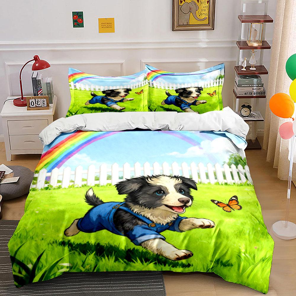 Dog Playtime Outfit Set Soft Comfortable Duvet Cover Bedding Set Included 1*Duvet Cover & 2*Pillowcases, Gift