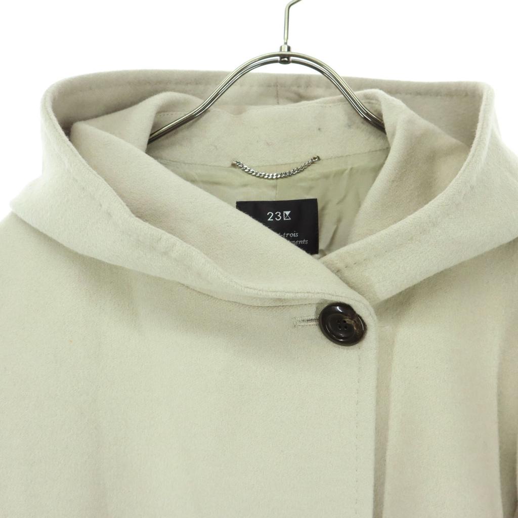 23ku Long Sleeve Wool Coat 40 Beige Women Used