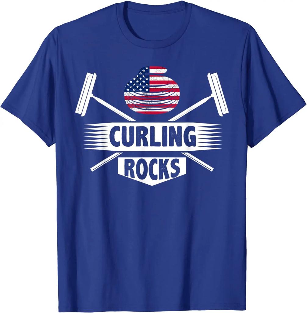 Curling Stones Morsom Curlingstein Gave til Curlere T-skjorte Premium Bomull Kort Erme Rund Hals Herre T-skjorte Ny S3XL