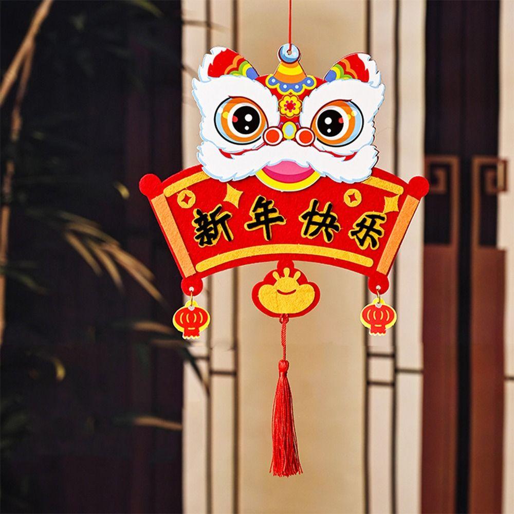 Chinese Style 2025 New Year Lucky Pendant Lucky Character Hanging Ornament  Lantern Festival