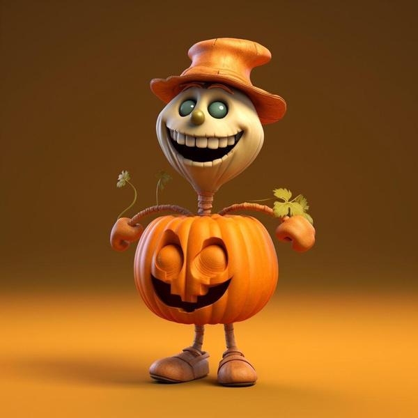Pumpkin Sprite Decoration, Resin, about 14cm