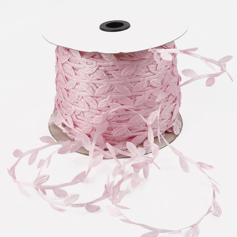 Polyester Leaf Lace for DIY Clothing, Jewelry, Wreath, and Rattan Bag Decorations