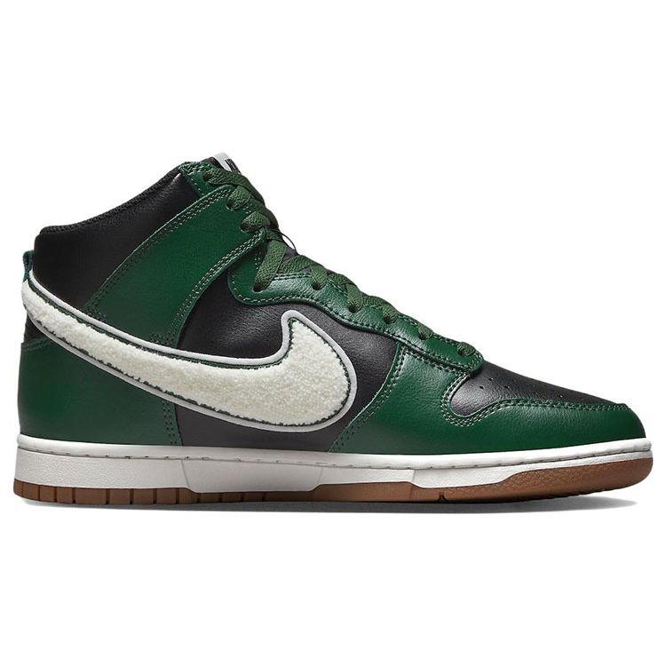 Nike Dunk High Chenille Swoosh - Gorge Green Men Sneakers Black Summit-White Gum-Medium-Brown DR8805-001