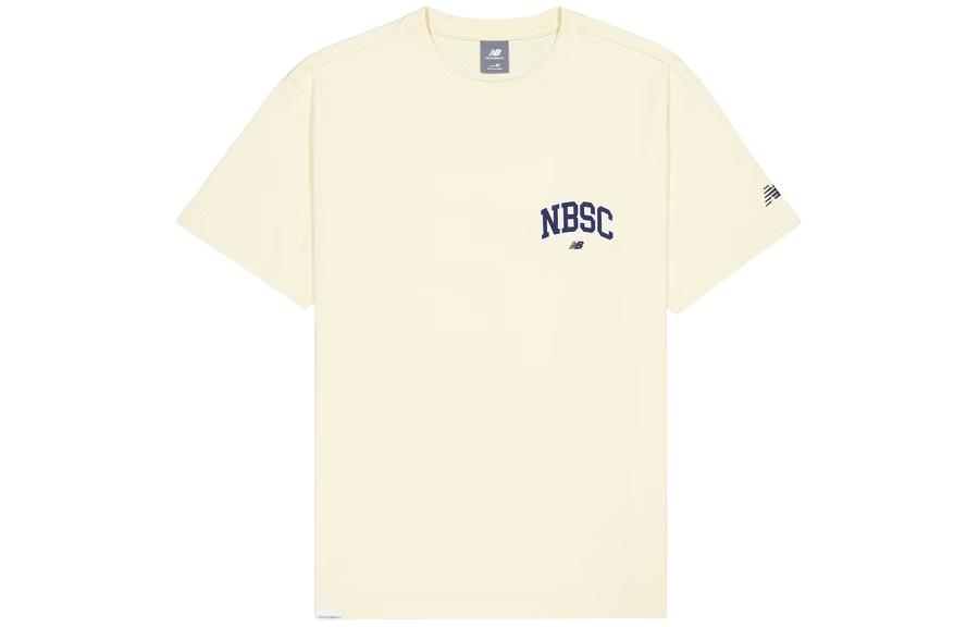 New Balance Drop Shoulder Sleeve T Shirt Men s Beige Yellow AMT42331-CAU M