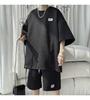ANGELCITY Summer Plus Size Short and and Summer L951 Men's Set, Sweatshirt, Jersey, Sleeves, Shorts, T-Shirt Shorts, 2-Piece Set, Sportswear,