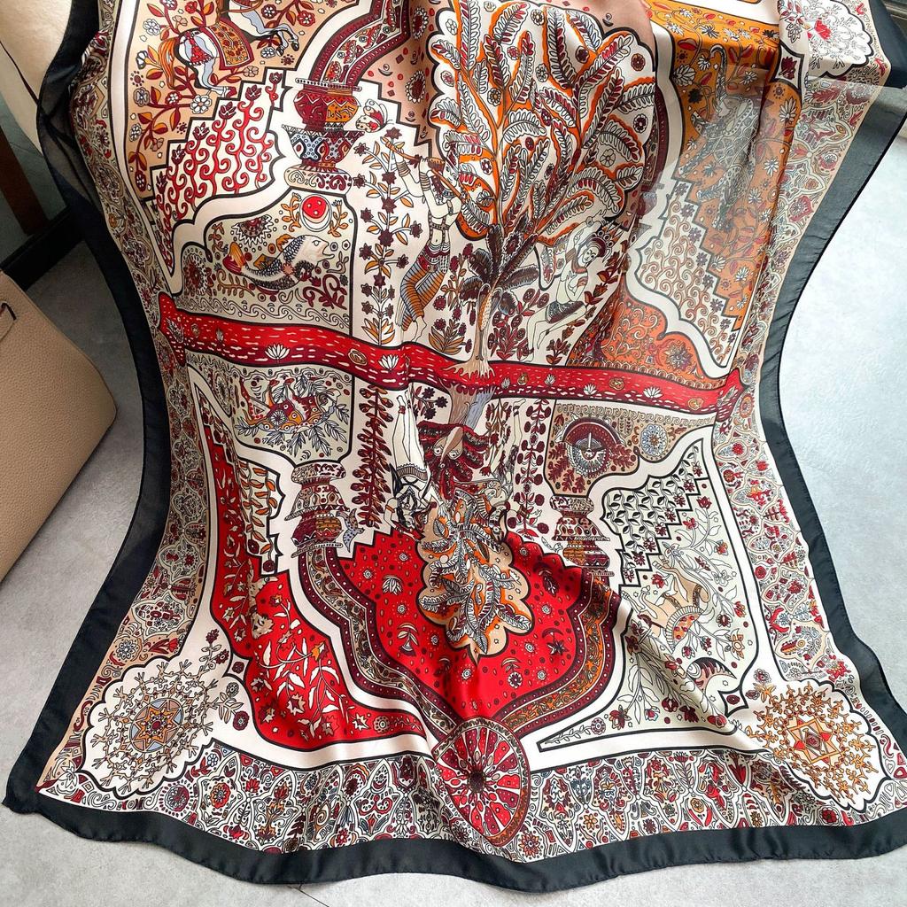 Hochwertige, luxuriöse Seidenschals, Stirnband, Schals, Halstuch für Damen, Ketten-Seidenschal, dekorativer Schal für Damen