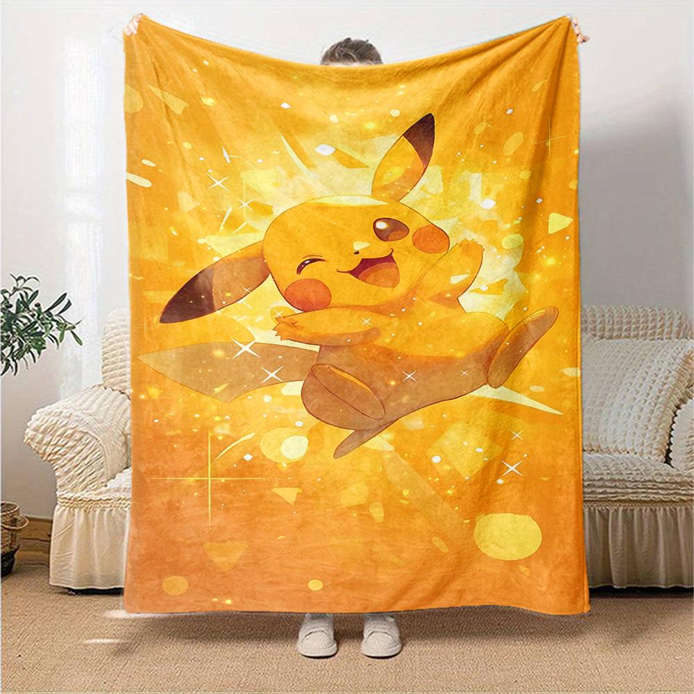 1pc Pikachu Sparkle blanket Lightweight Flannel Throw for Sofa Bed Travel Camping Livingroom Office Couch Chair