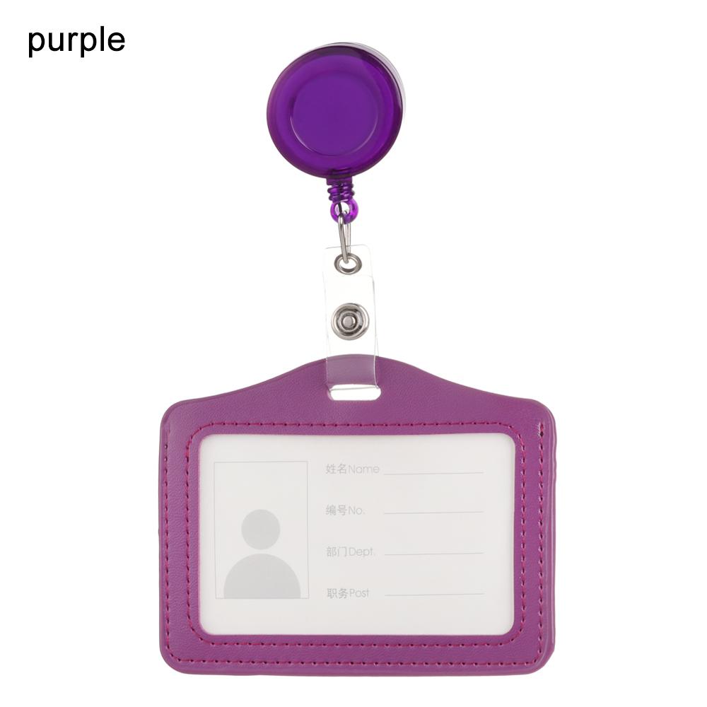 Bank Credit Card Holders Bus ID Identity Cards Case Multicolor Badge with Retractable Reel Work Card Cover PU Leather Cardholder