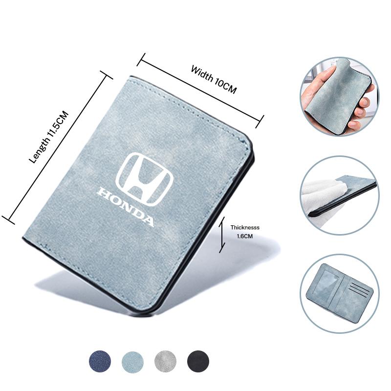 Fashion Car Emblems Driver License Cover Credit Card Wallets Holder Accessory For Honda Accord CRV Civic Jazz City Odyssey Mugen XD9