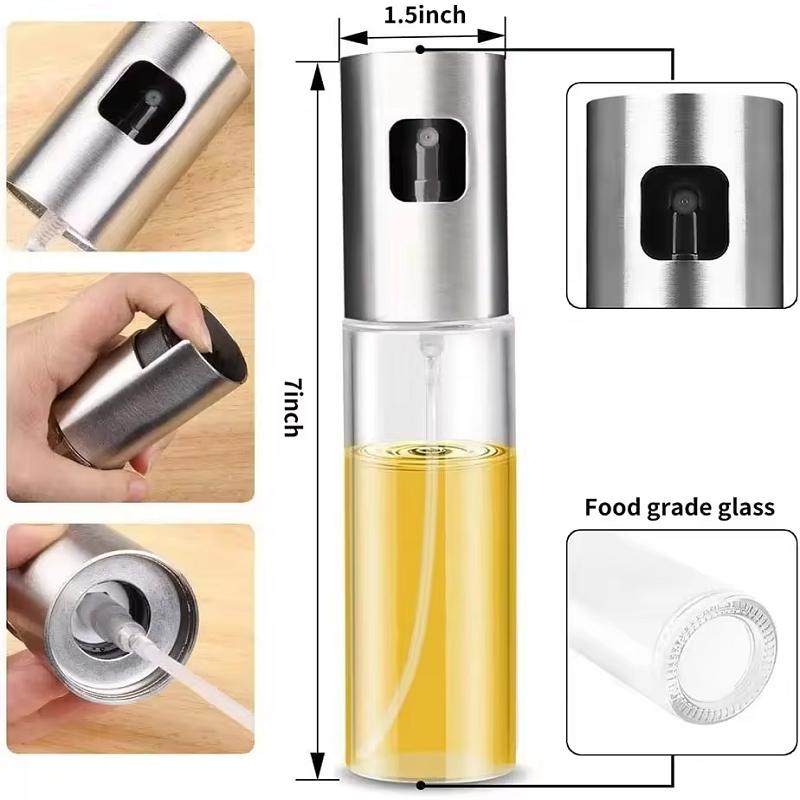 Oil Spray Bottle Kitchen Cooking Oil Dispenser ABS Press Type BBQ Oil Spray Olive Oil Spray Kitchen Tool