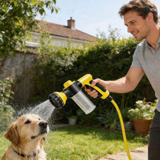Car Wash Foam Cannon High Pressure Garden Hose Nozzle with Soap Dispenser Foam Sprayer with 8 Adjustable Spray Modes