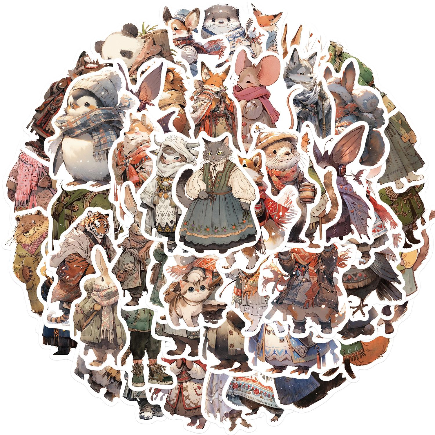 

50 Мультяшных Зимних Животных Граффити Наклеек Персонализированные Декоративные Гитара Ноутбук Чемодан DIY Водонепроницаемые Наклейки