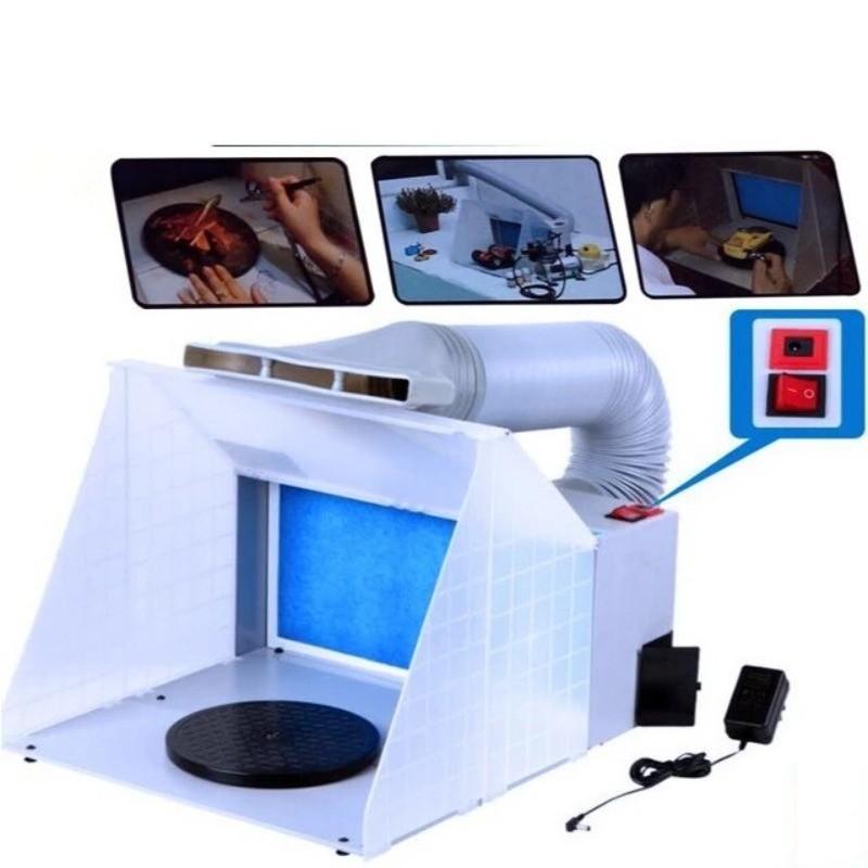 Airbrush Spray Booth Kit New Model Miniature Airbrushing Spray Booth DIY Crafts Paint Coloring Workbench
