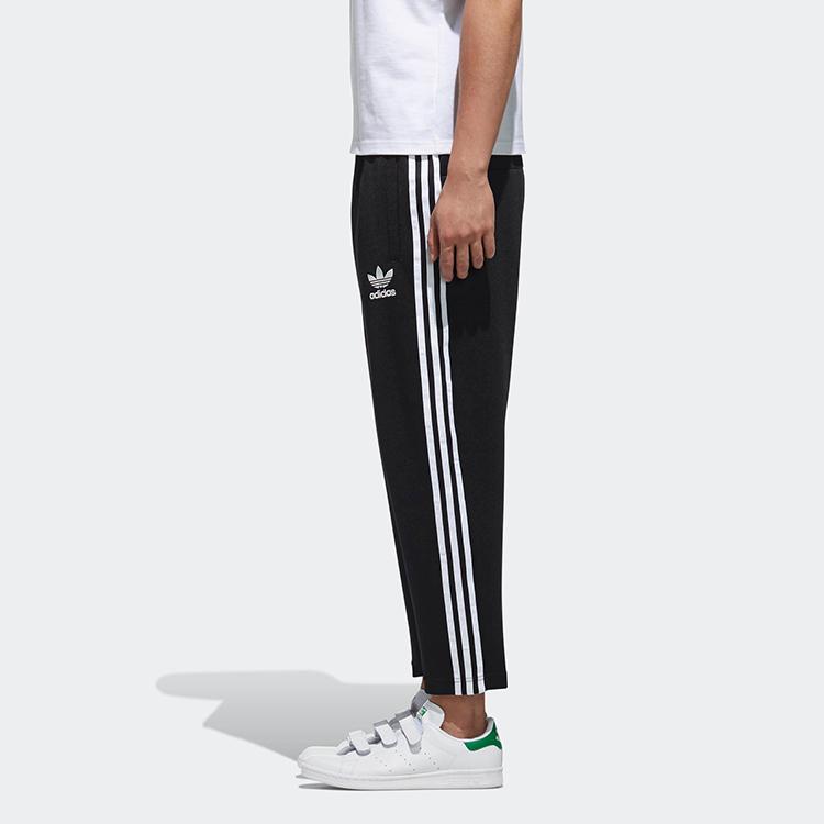 Adidas Originals Trefoil Classic Three-Stripe Relaxed Straight-Leg Casual Sports Pants Men Bottoms Black DN8039
