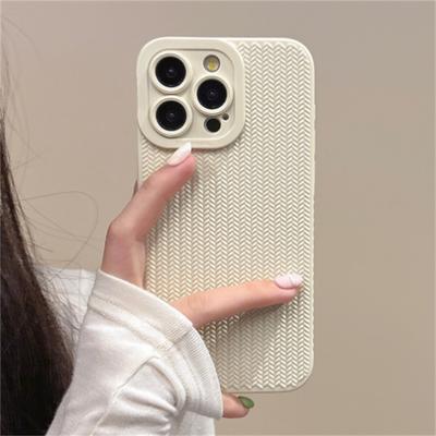 Fine Hole Woven Pattern Silicon Phone Case for iPhone 16 15 14 13 12 11 Pro Max X XR XS Max Full Camera Shockproof Soft Bumper Cover