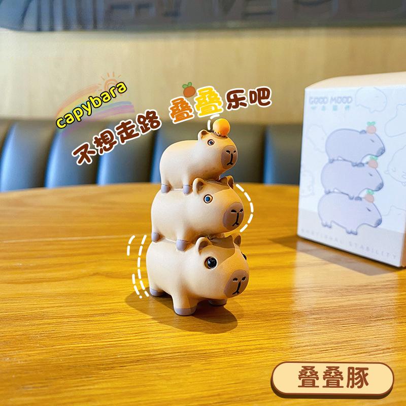 Capybara Working Week Emotion Little Bean Capibala Capybara Cartoon Doll Desktop Decoration Ornament Birthday Gift