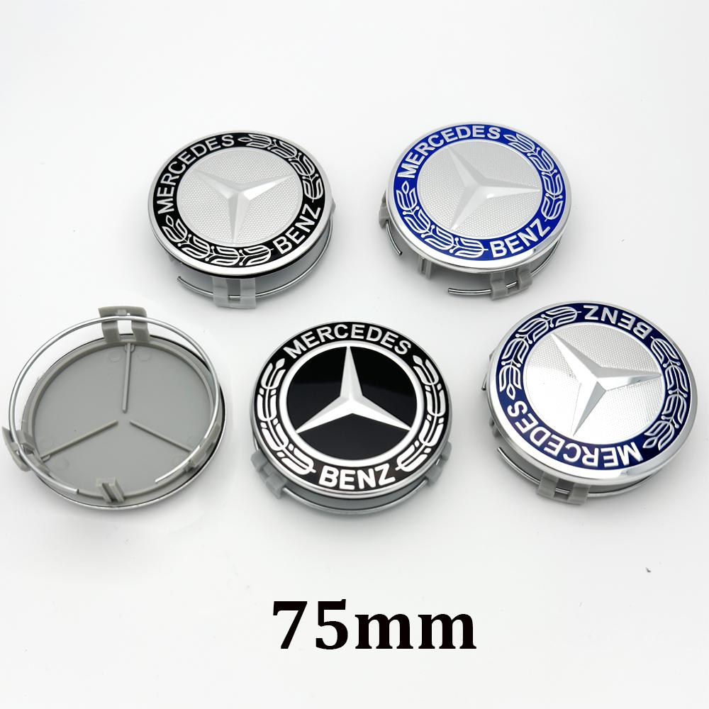 ABS Car Wheel Center Hub Caps 4PCS 75MM For Mercedes Benz AMG W203 W206 W220 W205 W211 W212 GLA GLC A Emblem Tire Rim Covers