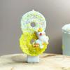 Unicorn Birthday Candles 0-9 Number Yellow Cake Candle Fashion Cartoon Anime Topper Party Cute Decoration