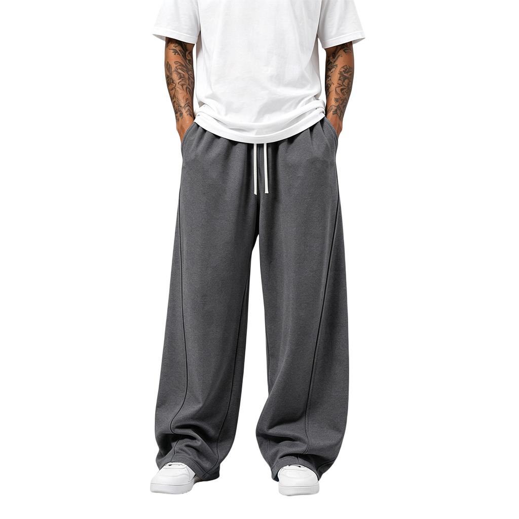 Pantaloni della tuta casual da uomo colorati a gamba larga curva per l'uso quotidiano