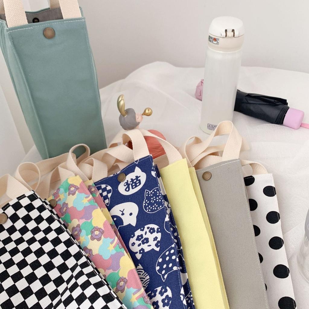 Color Canvas Water Bottle Holder Carry Bag Coffee Cup Storage Sleeve Cover Handbags Mobile Phone Umbrella Hand Bags Accessories