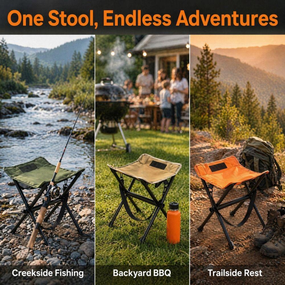 Strong Load-bearing Camping Chair Ultra-Light Fishing Chair Outdoor Folding Stool  Beach Use