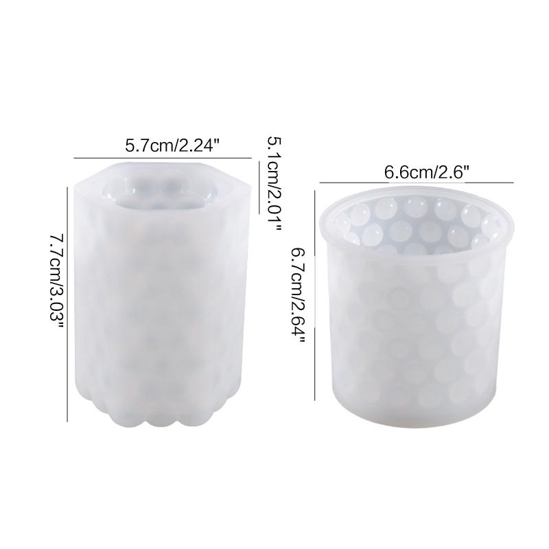 3D Perlen Punkt Zylinder Sechseck Silikonform Harz Epoxid Polymer Clay Handwerk DIY Ornament Schmuck Kerzenherstellungswerkzeug