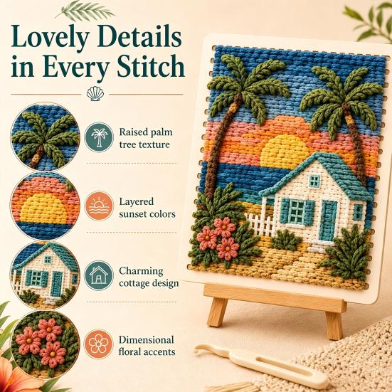 Yarn Art Decor Projects DIY Fabric Weaving Painting Kit, Halloween Christmas Crochet Kit for Decoration, Beginner Handmade Craft Project Set Holiday
