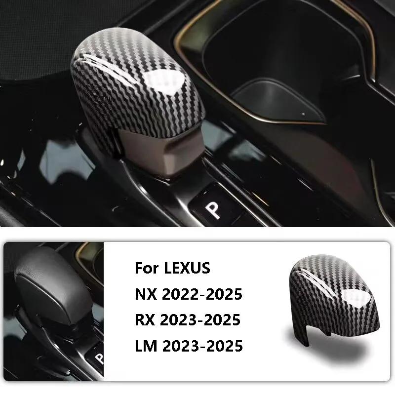 Carbon Fiber ABS Gear Lever Shift Knob Cover Protector Trim For LEXUS NX 2022-2025 RX LM 2023-2025 Car Interior Accessories Auto