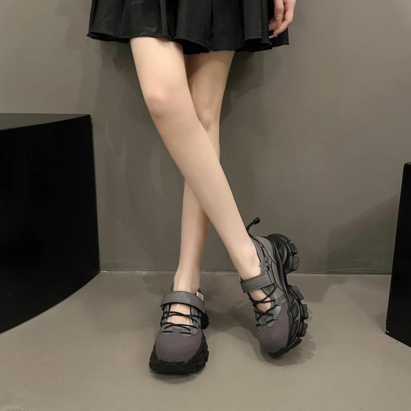 Chaussures Vente Chaude Femme Bande Élastique Chaussures Vulcanisées pour Femmes Automne Maille Respirante Couleurs Mélangées Plateforme Chaussures de Sport Décontractées