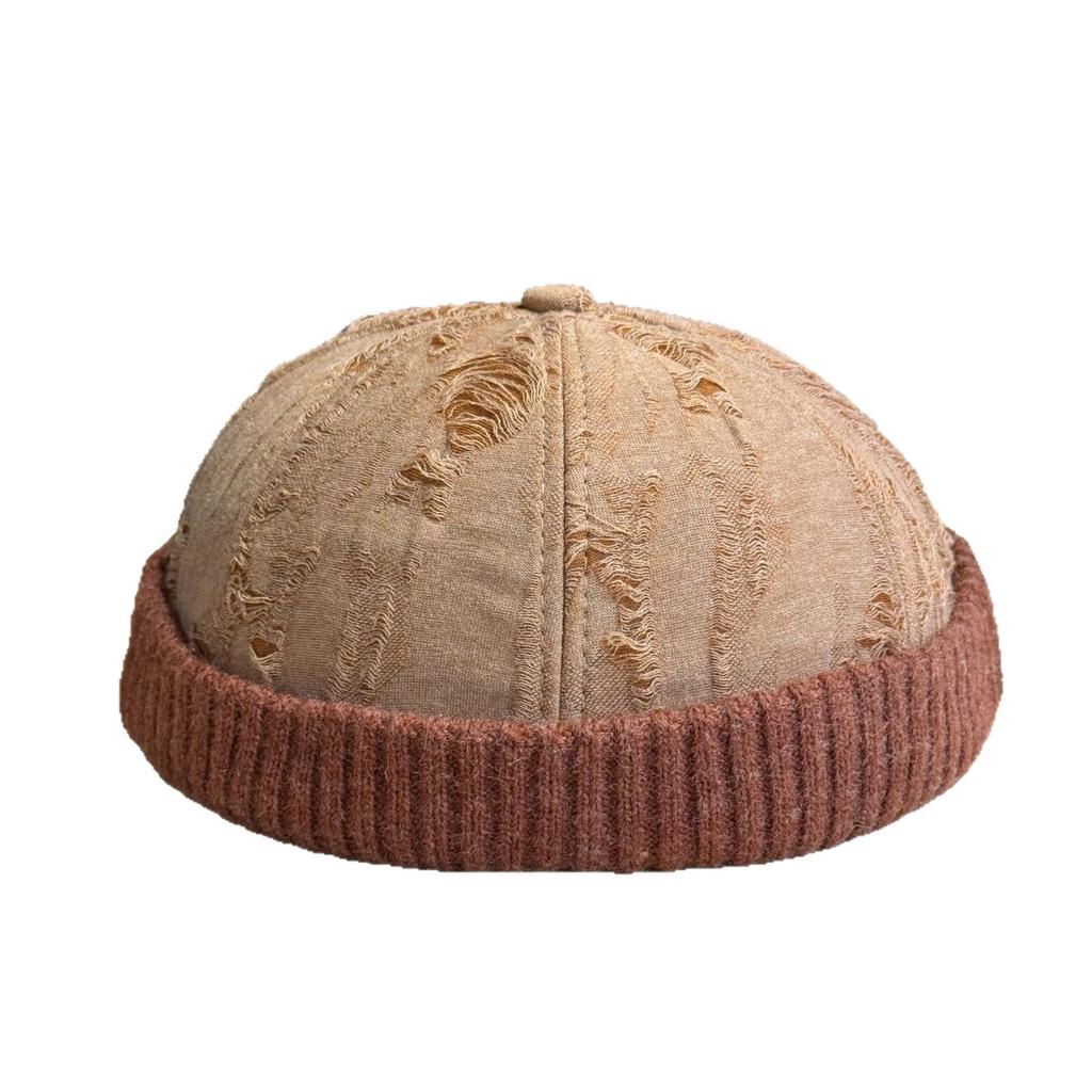 New Japanese-style Vintage Jacquard Knitted Hat for Women, Korean Version, Autumn Fashion, Versatile, Face-slimming Woolen Hat, Artist Hat