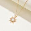 European and American Fashion Simple Sunflower Pendant Necklace Fashion Geometric Rotating Diamond Alloy Collarbone Chain Accessories