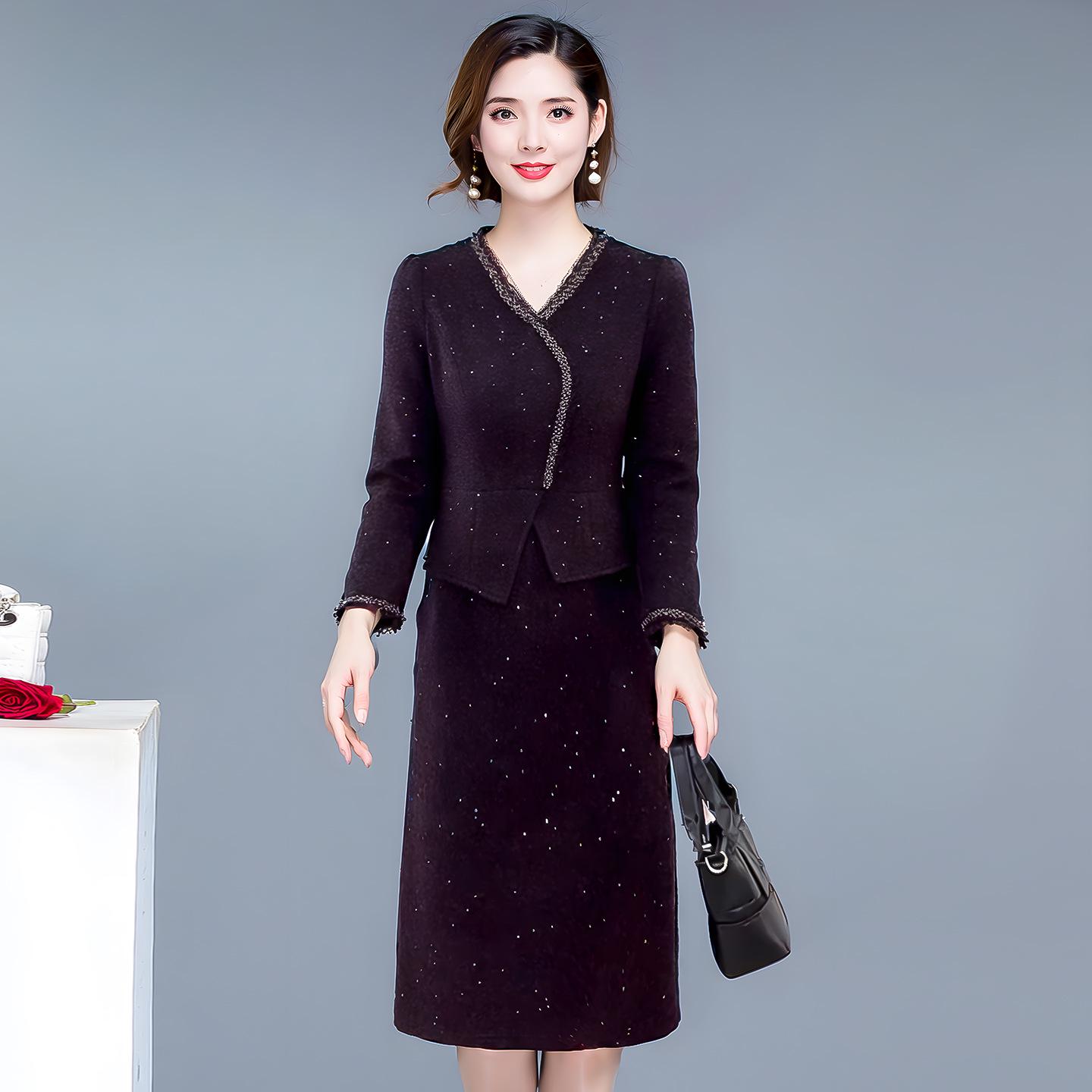 

Элегантное приталенное платье для женщин Осень/Зима 2025 - Стиль Богини, скрывающий живот Extra Large фиолетовый