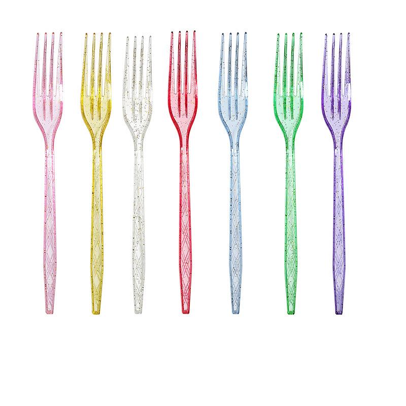 Nuevo Juego de Cubiertos Desechables Dorado Transparente - Cuchillo, Tenedor y Cuchara para Postres y Fiestas