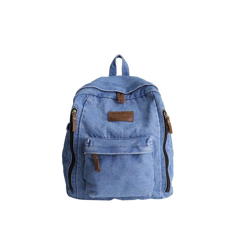 Denim Backpack, Women's Backpack, Fashionable Schoolbag, Harajuku Style Student Travel Handbag